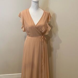 Lulu's Blush Maxi Wrap Dress